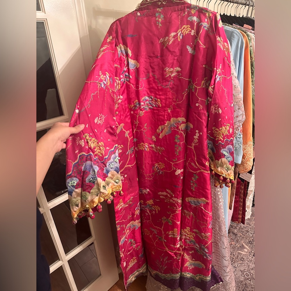 Pakistani clothes Crimson Kaftan - Magenta - Picture 9 of 12